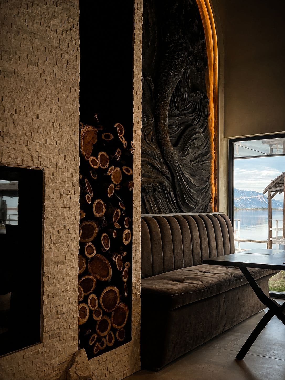 Traditional fireplace